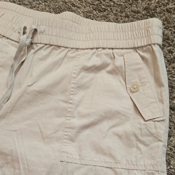 LOFT Beige Cargo Drawstring Shorts Womens Size Large - Picture 2 of 6